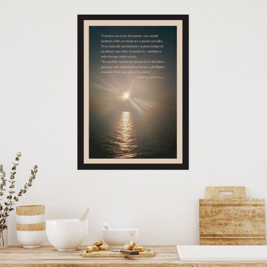 Mateo 5: 14-16 con Borde Poster (Küche)
