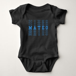 Mateo Personalisiert Blue Baby Boy Name Strampler