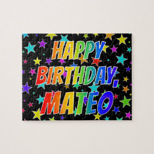 "MATEO" Vorname, Spaß "GLÜCKLICHER GEBURTSTAG" Puzzle