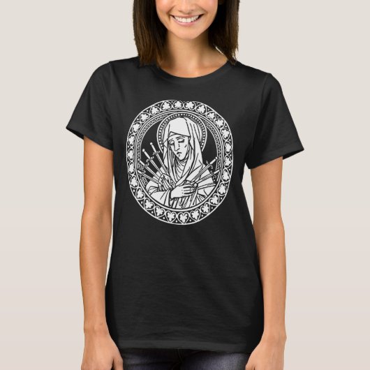 Mater Dolorosa Mary Breviarium T-Shirt (Vorderseite)