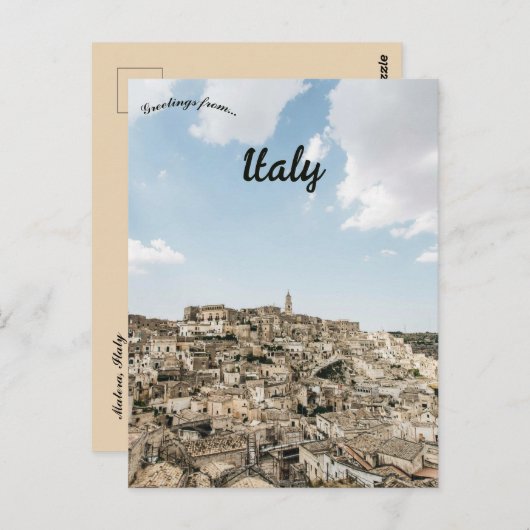 Matera Italien Postkarte (Vorne/Hinten)