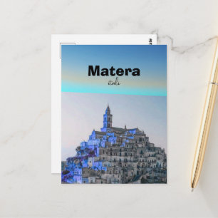 Matera Italien Reise Druck, Italien Reiseplakat, M Postkarte