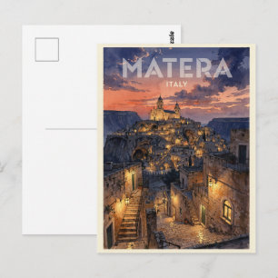 Matera Italien Vintage Reise Postkarte