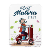 Matera Italy Cartoon Scooter Magnet (Vertikal)