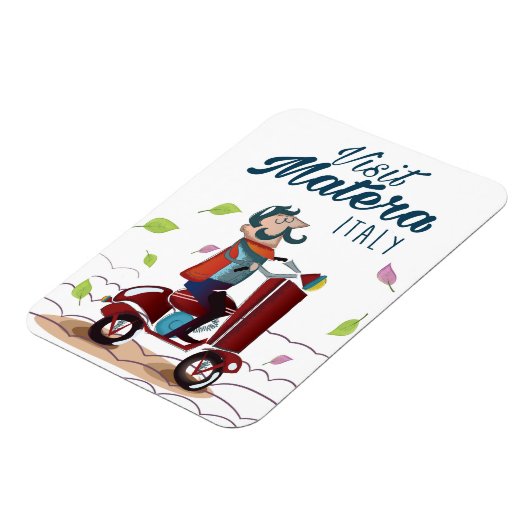 Matera Italy Cartoon Scooter Magnet (Linke Seite)