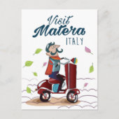 Matera Italy Cartoon Scooter Postkarte (Vorderseite)