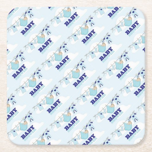 MATERIAL DES BABY-SHOWER/PARTY RECHTECKIGER PAPPUNTERSETZER (Vorderseite)