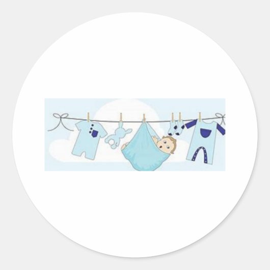 MATERIAL DES BABY-SHOWER/PARTY RUNDER AUFKLEBER (Vorderseite)