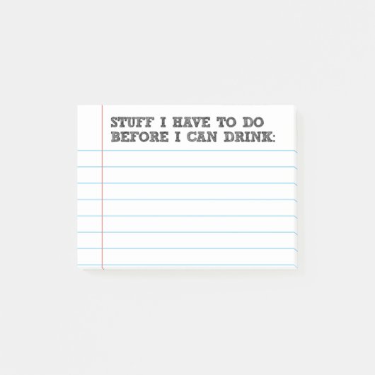 Material I müssen tun, bevor ich Post-it Klebezettel (Vorderseite)