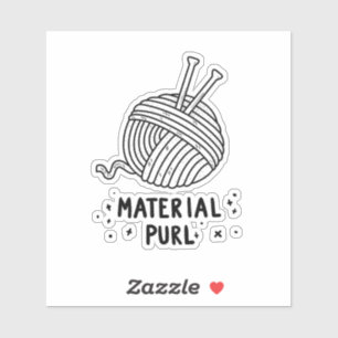 Material Purl Fabulous Knitter Pun Die schneiden Aufkleber
