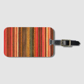 Material Textil Streifen Rot Orange und Grün Gepäckanhänger (Vorderseite (Horizontal))