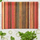 Material Textil Streifen Rot Orange und Grün Geschirrtuch (Gefaltet)