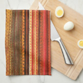 Material Textil Streifen Rot Orange und Grün Geschirrtuch (Viertel Falte)