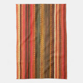 Material Textil Streifen Rot Orange und Grün Geschirrtuch (Vertikal)