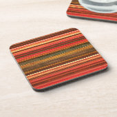 Material Textil Streifen Rot Orange und Grün Getränkeuntersetzer (Linke Seite)