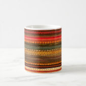 Material Textil Streifen Rot Orange und Grün Kaffeetasse (Mittel)