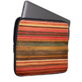 Material Textil Streifen Rot Orange und Grün Laptopschutzhülle (Vorne Rechts)
