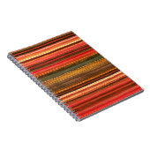 Material Textil Streifen Rot Orange und Grün Notizblock (Rechte Seite)