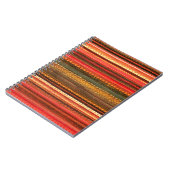 Material Textil Streifen Rot Orange und Grün Notizblock (Linke Seite)