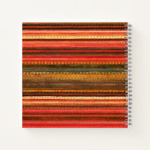Material Textil Streifen Rot Orange und Grün Notizblock (Rückseite)