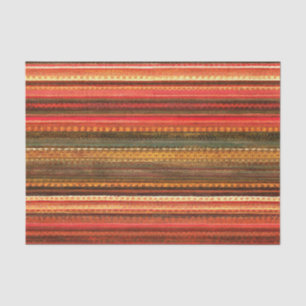 Material Textil Streifen Rot Orange und Grün Seidenpapier