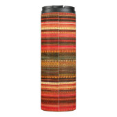 Material Textile Stripes Red Orange and Green Thermosbecher (Rückseite)