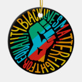 Materie aus schwarzem Leben x lgbt stolz Flaggengl Keramik Ornament (Vorne)