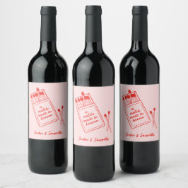 Materie Made in Heaven Pink & Red Wine Label Set Weinetikett