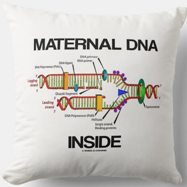 Maternal DNA Inside Genetics DNA Replikation Humor Kissen (Throw pillow for anyone with maternal DNA inside & that means you!)