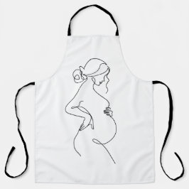 Maternal Elegance: Pregnant Women Line Art Schürze