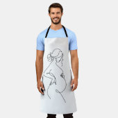 Maternal Elegance: Pregnant Women Line Art Schürze (Getragen)