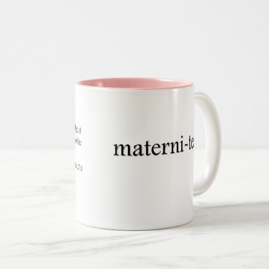 Materni-Tee Mutterschaftsscripture-Tee u. Zweifarbige Tasse (VorderseiteRechts)