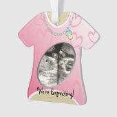Maternity Shirt Pink Baby Ankündigung Ornament (Vorderseite)