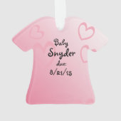 Maternity Shirt Pink Baby Ankündigung Ornament (Rückseite)