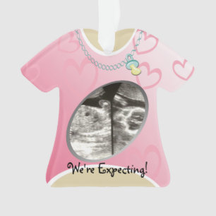 Maternity Shirt Pink Baby Ankündigung Ornament