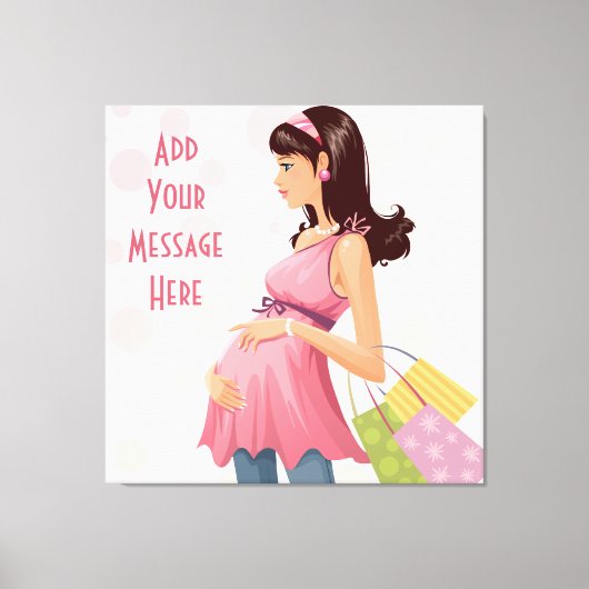 Maternity Shopping Girl Wrapped Canvas Leinwanddruck (Vorderseite)