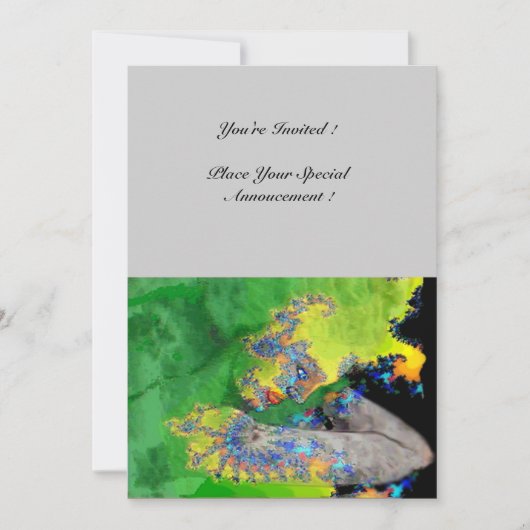 MATERVIBRATIONEN , grün-gelb-grau Einladung (Vorderseite)