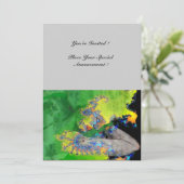 MATERVIBRATIONEN , grün-gelb-grau Einladung (Stehend Vorderseite)