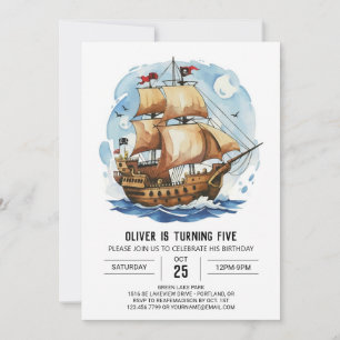 Matey Happy Nautical Pirate Birthday Einladung