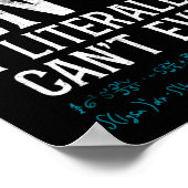 Math 2N -1 I Literally Can'T Even Teacher Nerd Poster (Ecke)