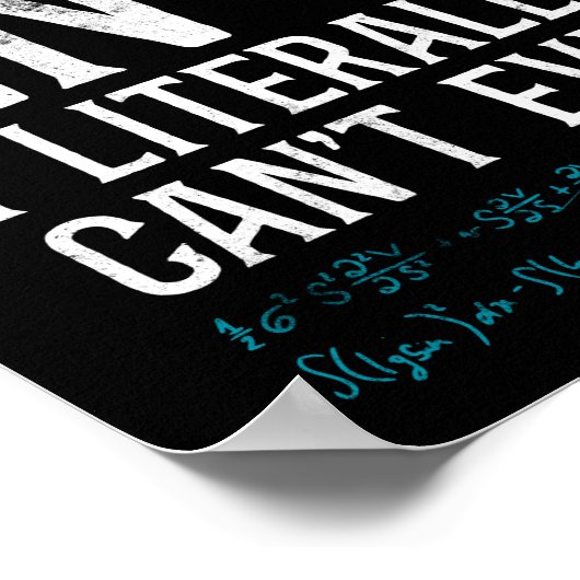 Math 2N -1 I Literally Can'T Even Teacher Nerd Poster (Ecke)