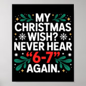 Math 67 Meme Funny Six Seven Christmas Student 6 7 Poster (Vorne)