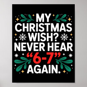 Math 67 Meme Lustig Six Seven Weihnachten Student  Poster
