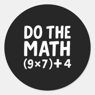 Math 67 Meme Sechs Sieben Runder Aufkleber