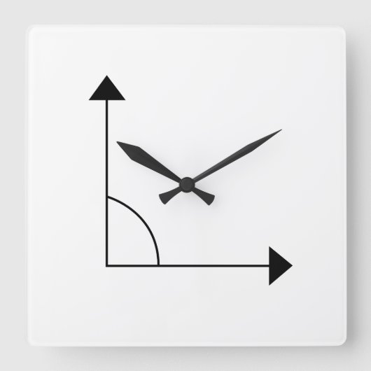 Math 90 Grad rechter Winkel Math Quadratische Wanduhr (Vorderseite)