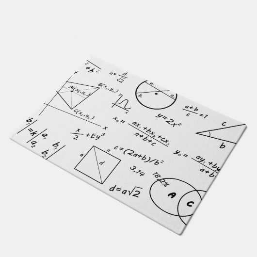 Math Algebra Geometry Whiteboard Fußmatte (Schrägansicht)