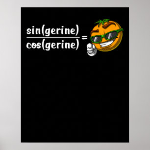 Math Algebra Mandarine Funny Science Joke Poster