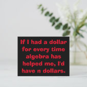 Math Algebra Postkarten (Stehend Vorderseite)