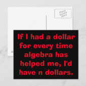 Math Algebra Postkarten (Vorne/Hinten)