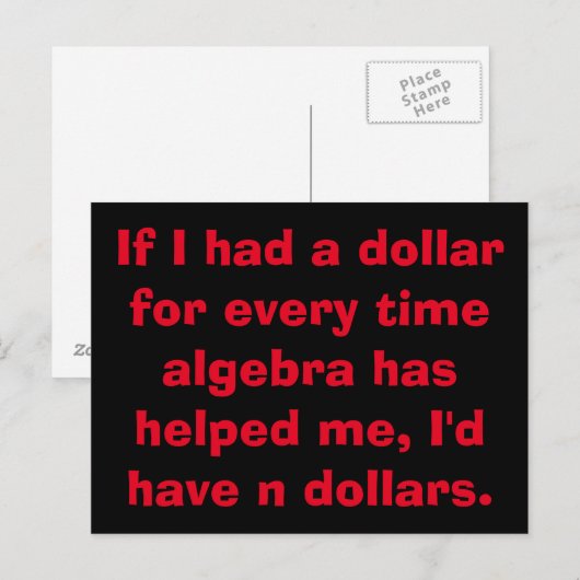 Math Algebra Postkarten (Vorne/Hinten)